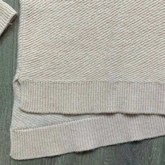 Zara Women's Sweater Chevron Knit V-neck Asymmetrical Hem Long Sleeve Pink S - Picture 14 of 16